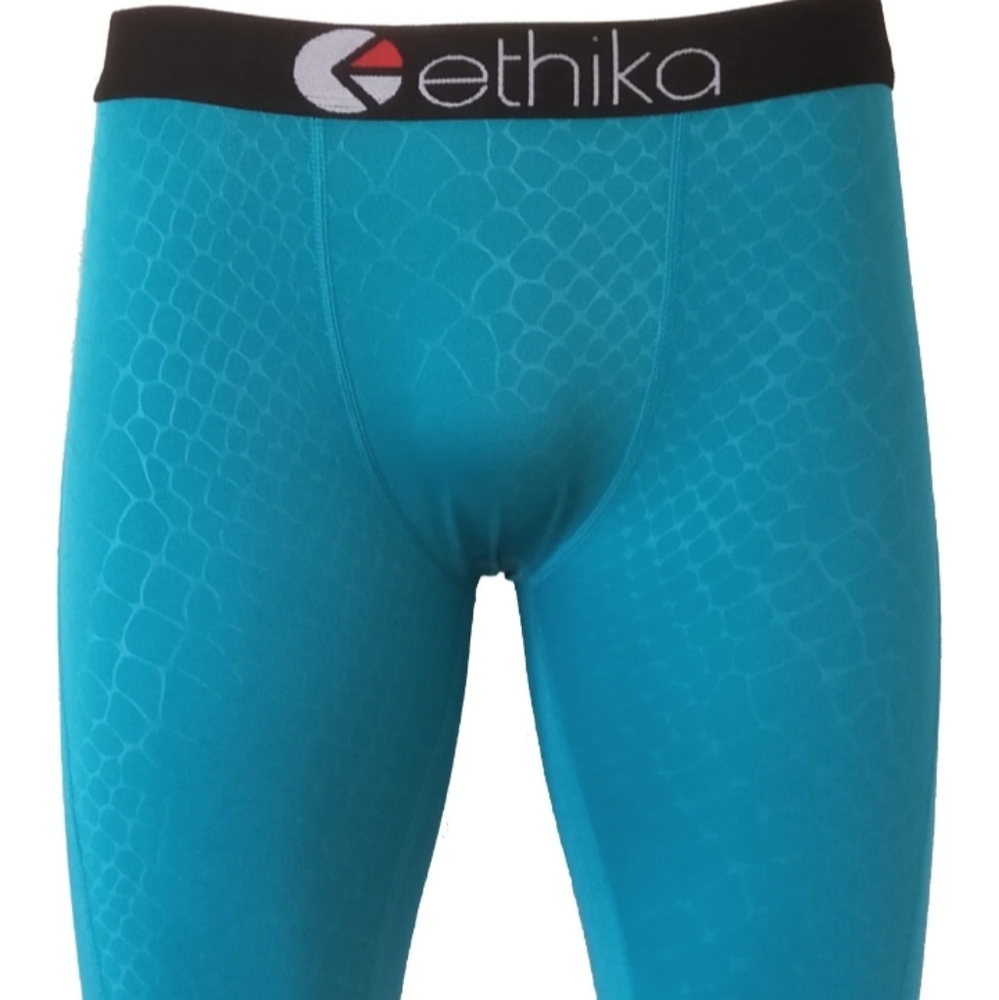 Ethica Blue Snakeskin compression shorts